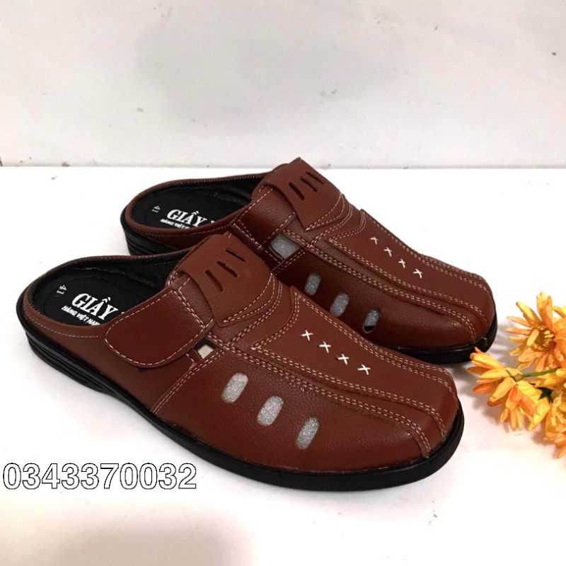 Dép sapo nam mẫu mới..màu vàng bò..có lổ thoáng mát | BigBuy360 - bigbuy360.vn