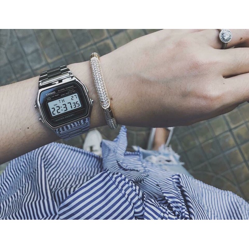Đồng Hồ Unisex Casio A158WA-1, Size 33mm, Dây Thép Không Gỉ, Hàng Chính Hãng 1994s WATCH