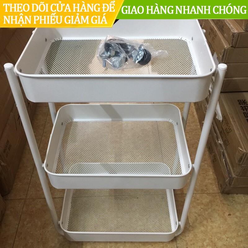 ❇【ready stock】Kệ để đồ đa năng 3 tầng gấp gọn di dộng, giá spa nhập khẩu có bánh xe