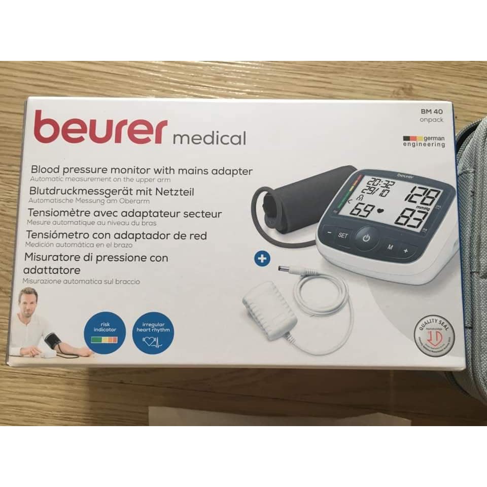 MÁY ĐO HUYẾT ÁP BẮP TAY ADAPTER BEURER BM40 BẢO HÀNH CHÍNH HÃNG 3 NĂM KÈM SẠC