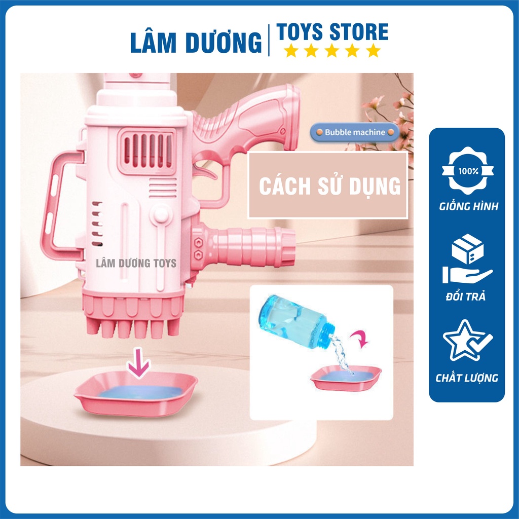 Súng Bắn Bong Bóng 32 Nòng 👑SIÊU CẤP👑 Súng 32 Nòng Thổi Bong Bóng Chạy Bằng Pin Siêu Mạnh An Toàn Cho Bé