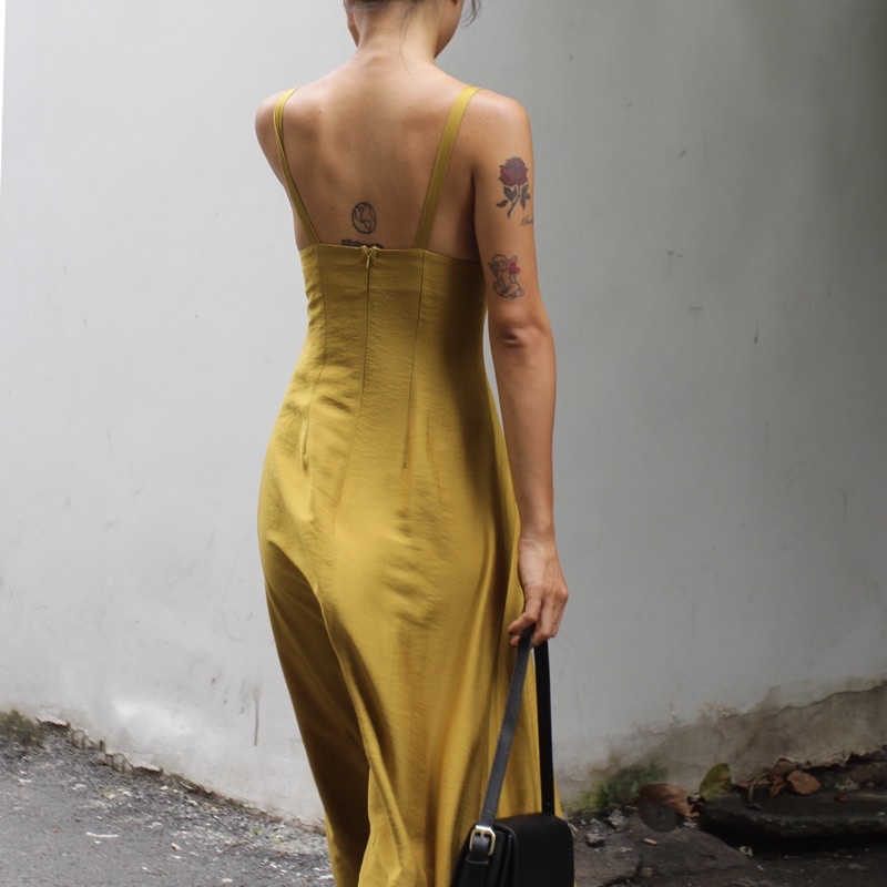 Váy Lụa Linen Hai Dây Dáng Xoè Beb Dress | FLANH