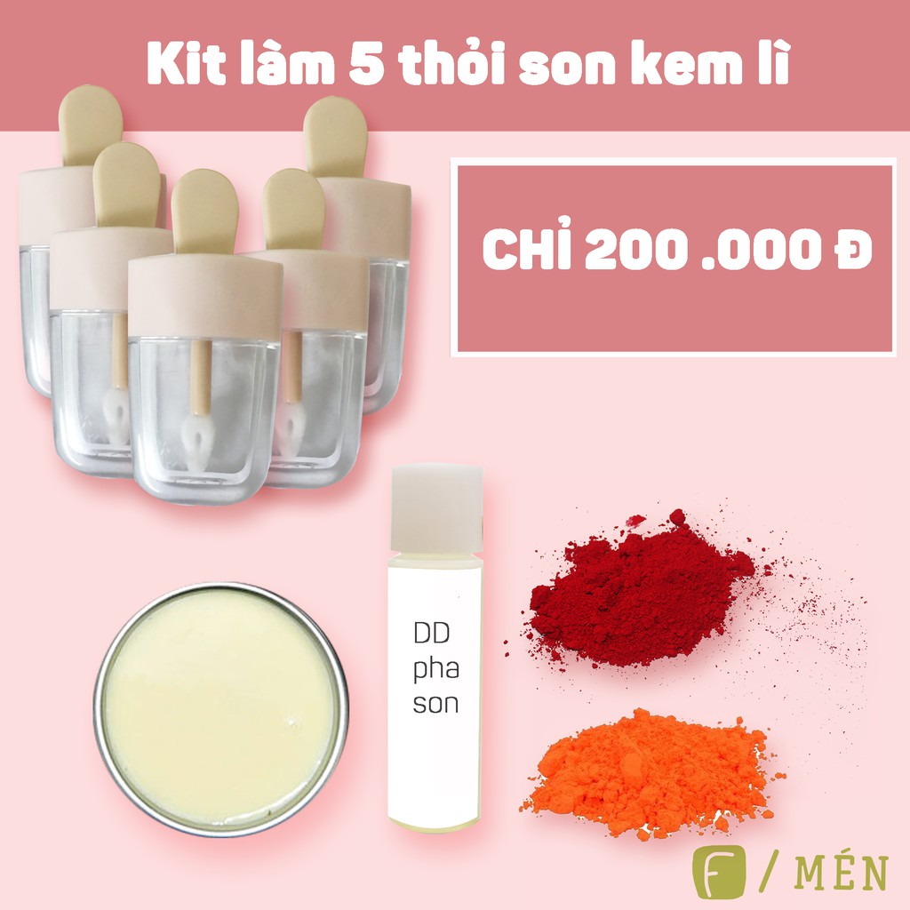 Bộ kit làm son kem kháng nước 5 thỏi