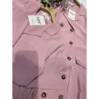 ĐẦM SUÔNG CỔ VEST ULZZANG