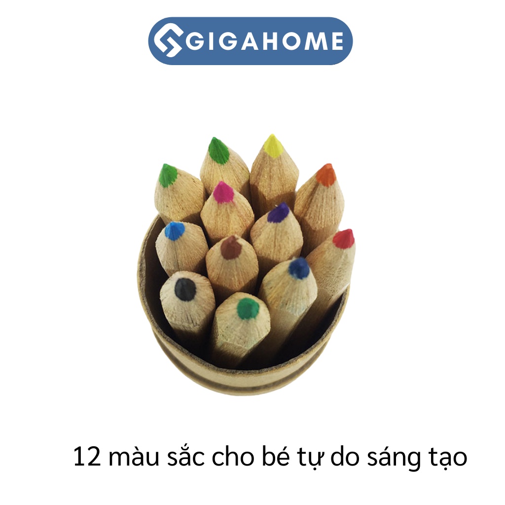 Bút Chì Màu Chuyên Nghiệp Dạng Cốc GIGAHOME 12 Màu Kèm Chuốt 6900