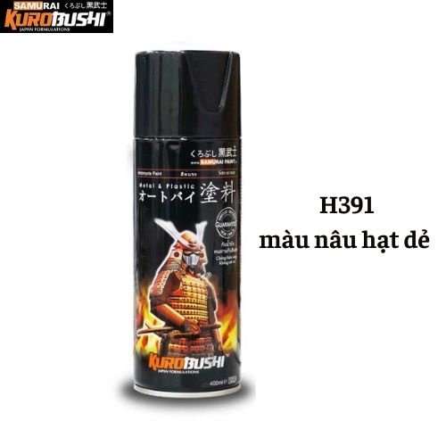 COMBO Sơn Samurai màu nâu hạt dẻ H391 gồm 3 chai đủ quy trình độ bền cao (Lót 2K04 - Màu H391 - Bóng 2K01)