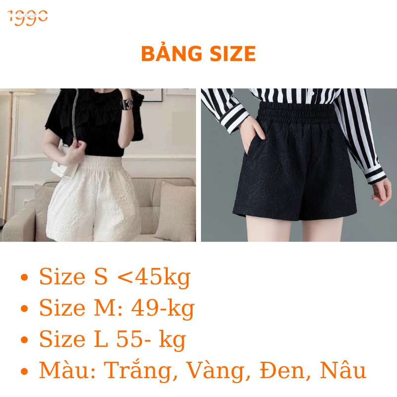 Quần đùi hoa in nổi, quần short phồng hoa 4 màu, quần sooc xốp hoa phối nhiều kiểu áo năng động | BigBuy360 - bigbuy360.vn