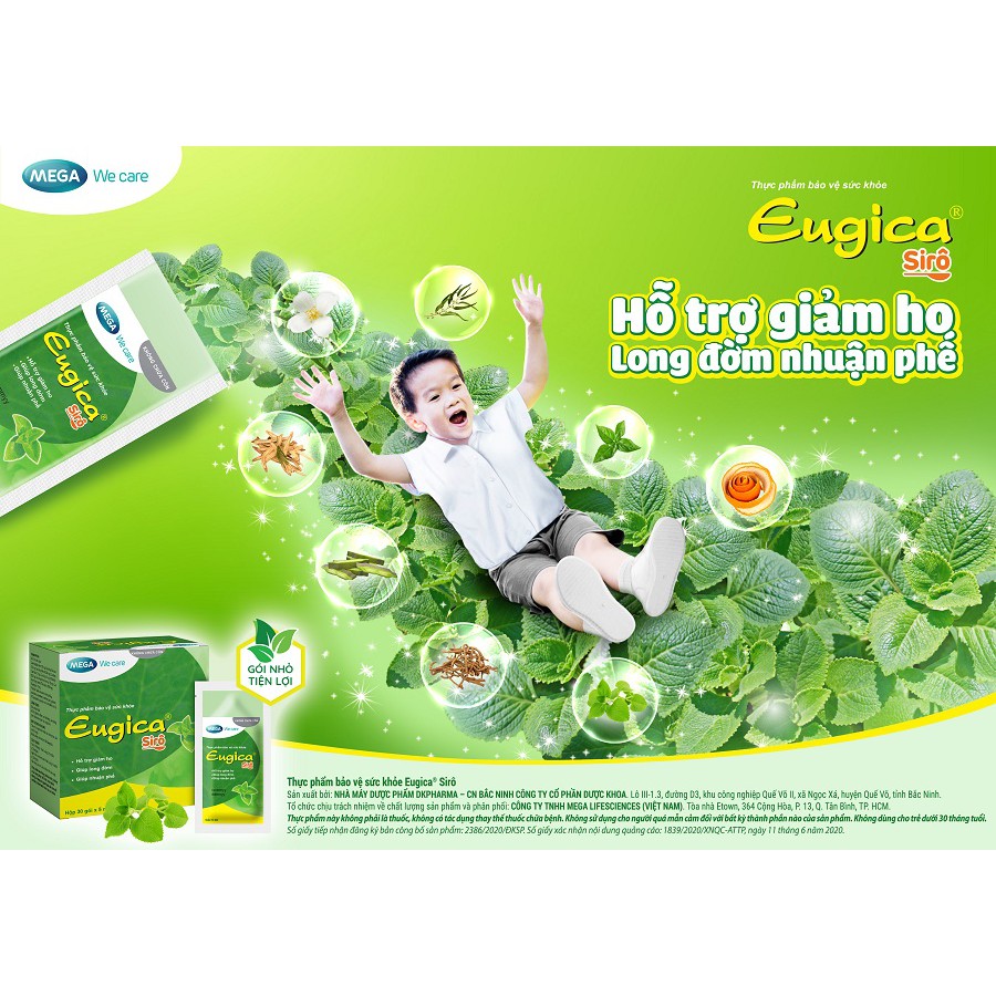 Siro ho Eugica  – Hỗ trợ giảm ho do viêm họng, viêm phế quản, giảm đau rát cổ họng (100ml)
