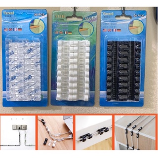 Nẹp dây điện dán tường 3M giúp kẹp cố định dây điện gọn gàng siêu dính (Vỉ 20 nút nẹp dây điện dán tường) 88068