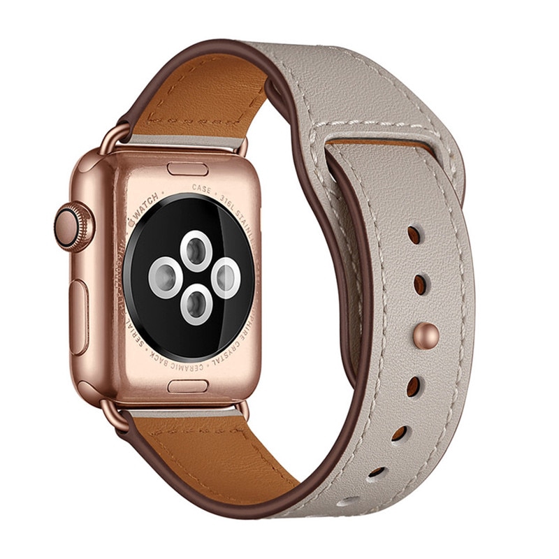 Dây đeo da thật cao cấp dành cho đồng hồ thông minh Apple Watch 7 6 SE 5 4 3 2 1 41mm 45mm 38mm/ 40mm