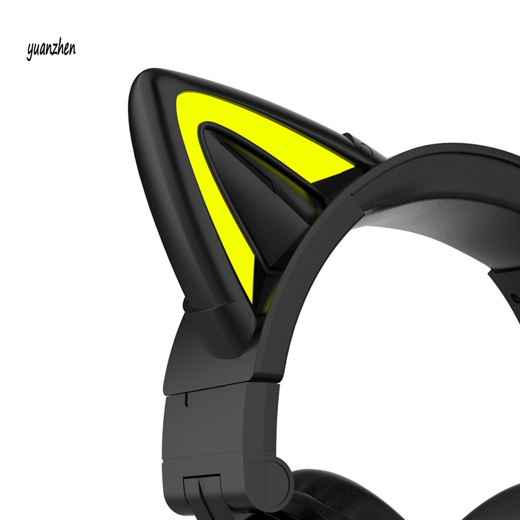 Tai nghe chụp tai bluetooth không dây thiết kế tai mèo đáng yêu siêu nhẹ tiện lợi