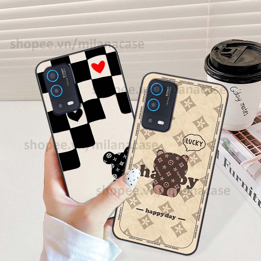 Ốp Oppo A54 / A55 gấu be@rBrick gấu Teddy Kaws siêu đẹp, phong cách, cá tính
