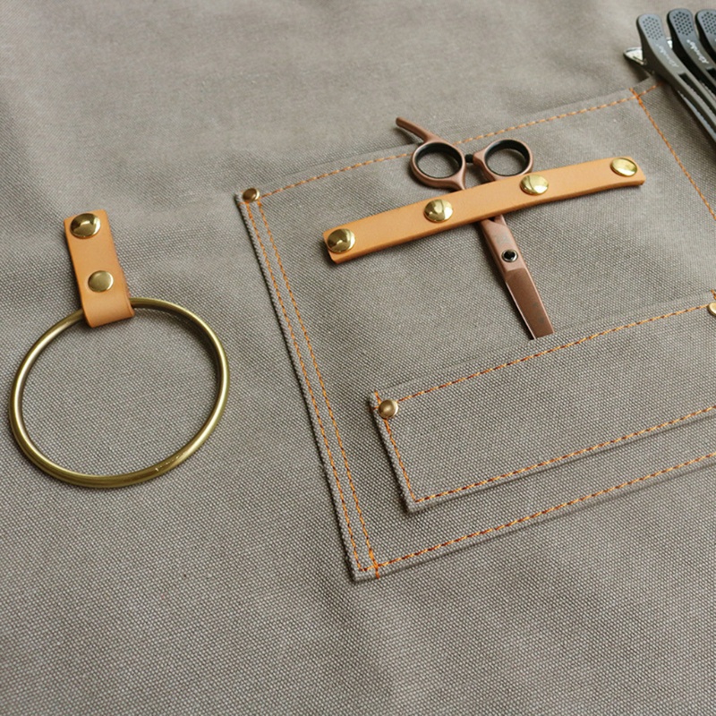 Tạp Dề Cotton Canvas Có Túi Và Dây Đeo Chéo Lưng Tùy Chỉnh Cho Nữ