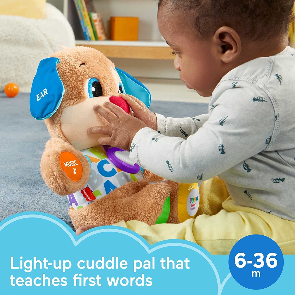 Đồ chơi Chó con thông minh tương tác hơn 75 bài nhạc, giai điệu Fisher-Price Laugh & Learn Smart Stages Puppy , Brown