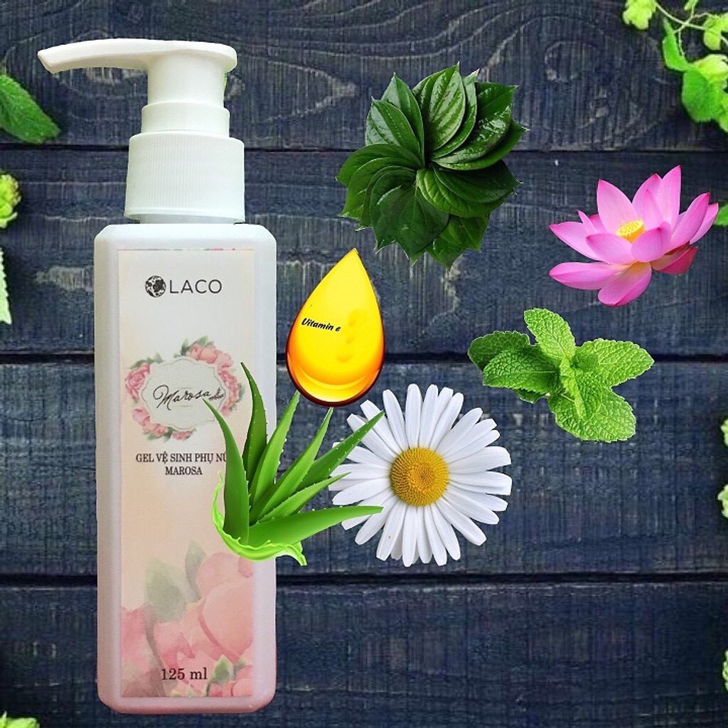 Dung dịch vệ sinh phụ nữ tự nhiên chiết suất hoa sen, gel vệ sinh phụ nữ an toàn  150ml Laco - Marosa