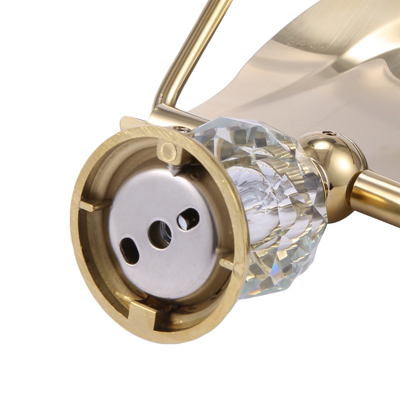 Luxury Zirconium Gold Solid Brass Toilet Paper Holder ed Towel Bar Artificial Crystal Round Base Towel Ring Bathroom Accessories