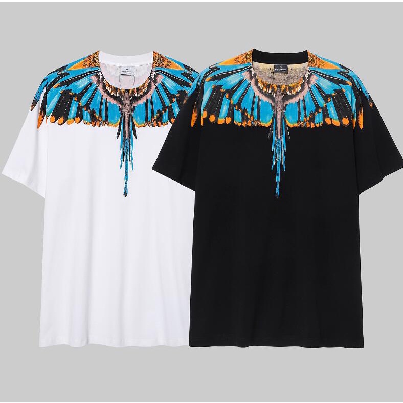 Áo Thun Đen Tay Ngắn In Hình Đôi Cánh Thời Trang Cho Nam