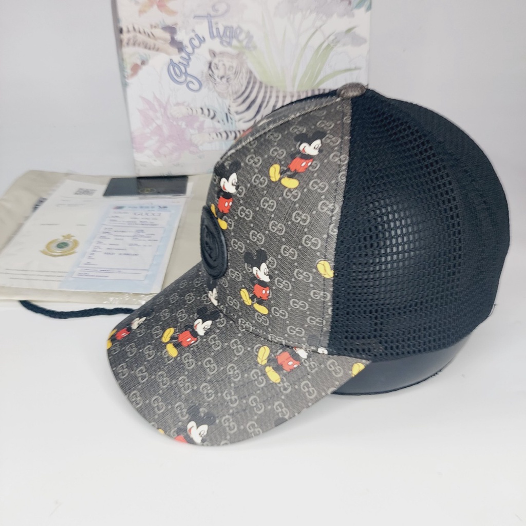 Nón kết gc , Mũ lưỡi trai Gc chuột phối lưới from mềm logo da full box hộp cực đẹp