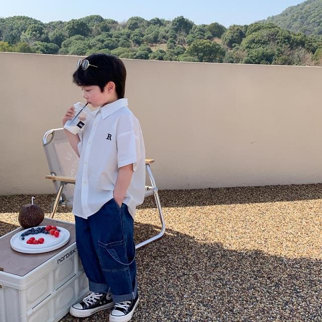 Áo Sơ Mi Mỏng Tay Ngắn Phong Cách Phương Tây Thời Trang Mùa Hè Mới Dành Cho Bé Trai 2022