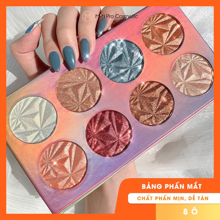 Bảng bắt sáng, má hồng Hudamoji 8 ô