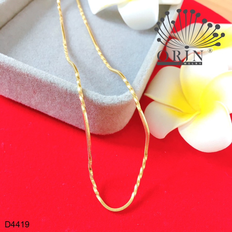 Dây chuyền dạng dây mì xoắn nhỏ móc khóa tròn bền màu cao cấp Orin D4419