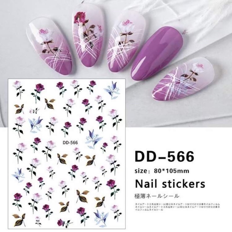 Sticker,hình dán móng hoa bướm trang trí nail