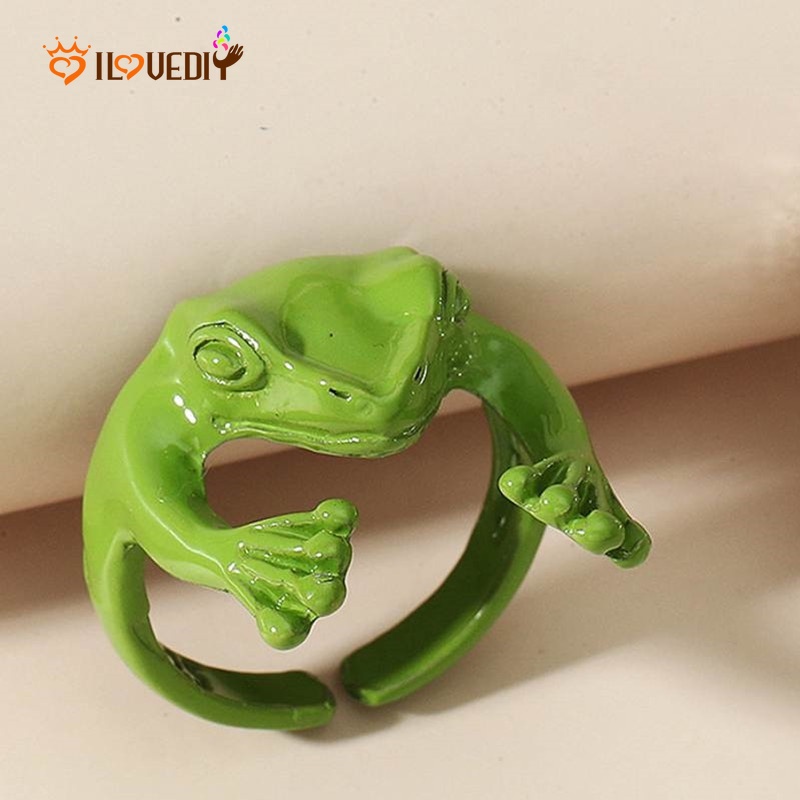 Nhẫn thời trang hình chú ếch dễ thương có thể điều chỉnh kích thước cho nam và nữ