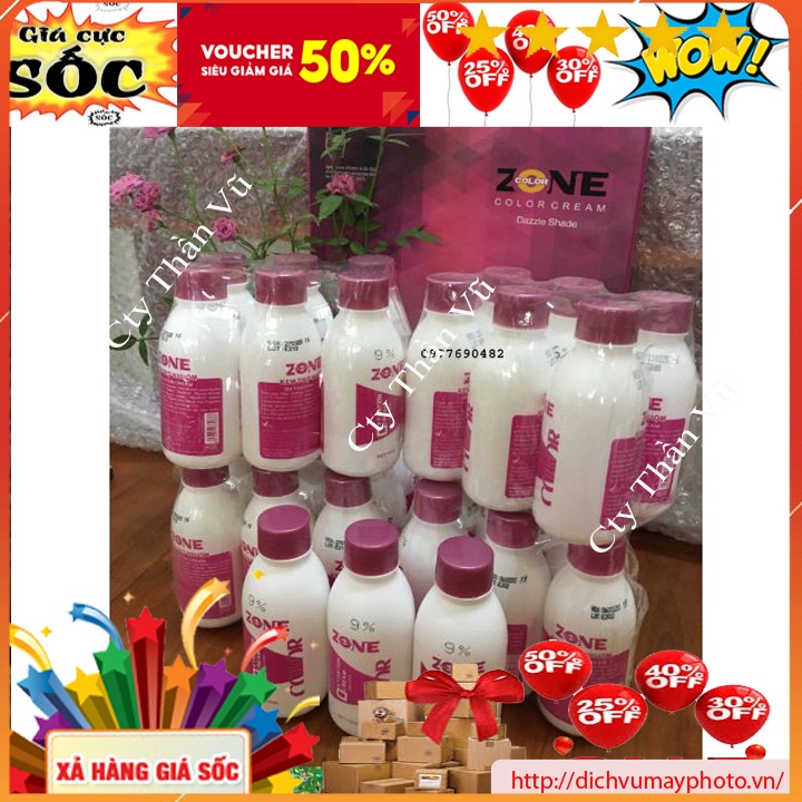 Combo thuốc nhuộm Zone cùng trợ nhuộm Zone tặng kèm mặt nạ Eazywhite hàng chất lượng cao