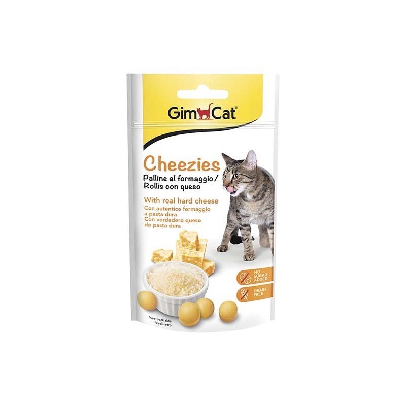 Snack phô mai viên Gimcat Cheezies - Gói bánh thưởng cho mèo 50g