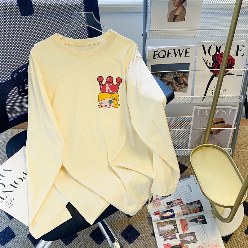 NRVP Áo Thun Nữ Dài Tay Dáng Rộng Phong Cách Hàn Quốc Mới