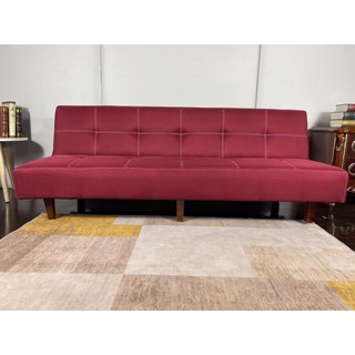 Sofa bed . Sofa giường. Màu đỏ đô . 6 chân gỗ