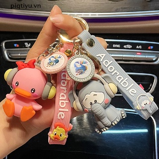 PP Cute Music Duck Keychain Cartoon Silicone Duck Keyring Fashion Car thumbnail