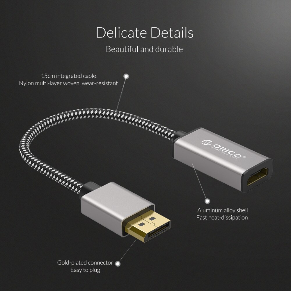 Cáp chuyển đổi ORICO DP sang Hdmi Dvi Vga dài 15cm cho Tv Laptop Pc Apple Macbook