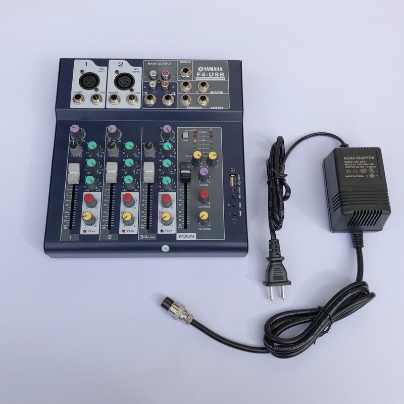 Trọn Bộ Mixer F4 USB Yamaha Kết Hợp Mic Không Dây Zansong V28