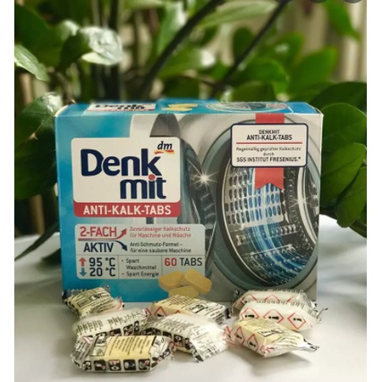 Viên tẩy lồng giặt Denkmit nội địa Đức an toàn tiện lợi (hộp 60 viên)