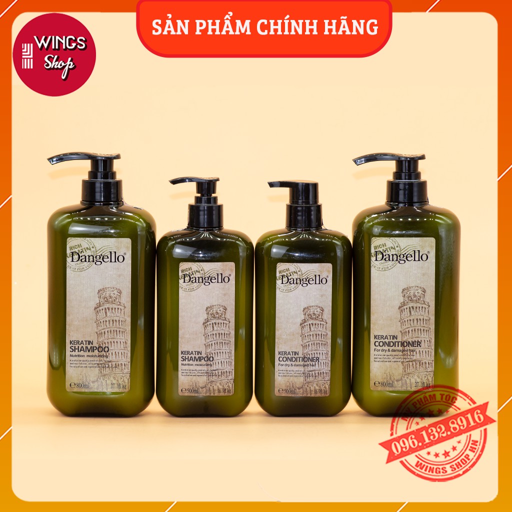Cặp Dầu Gội Xả Dangelo Keratin FreeShip Phục Hồi Tóc Hư Tổn ,Giúp Tóc Siêu Mềm Mượt | Hàng Chính Hãng