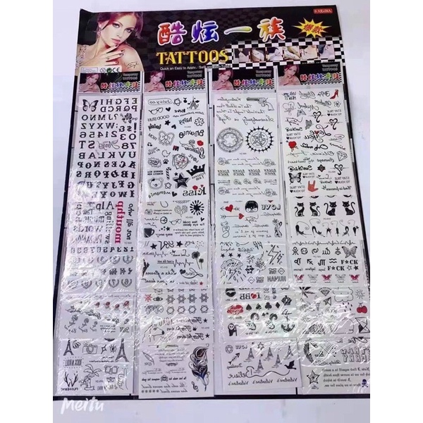 Vỉ đồ chơi dán hình stickre hình xăm siêu đáng iu