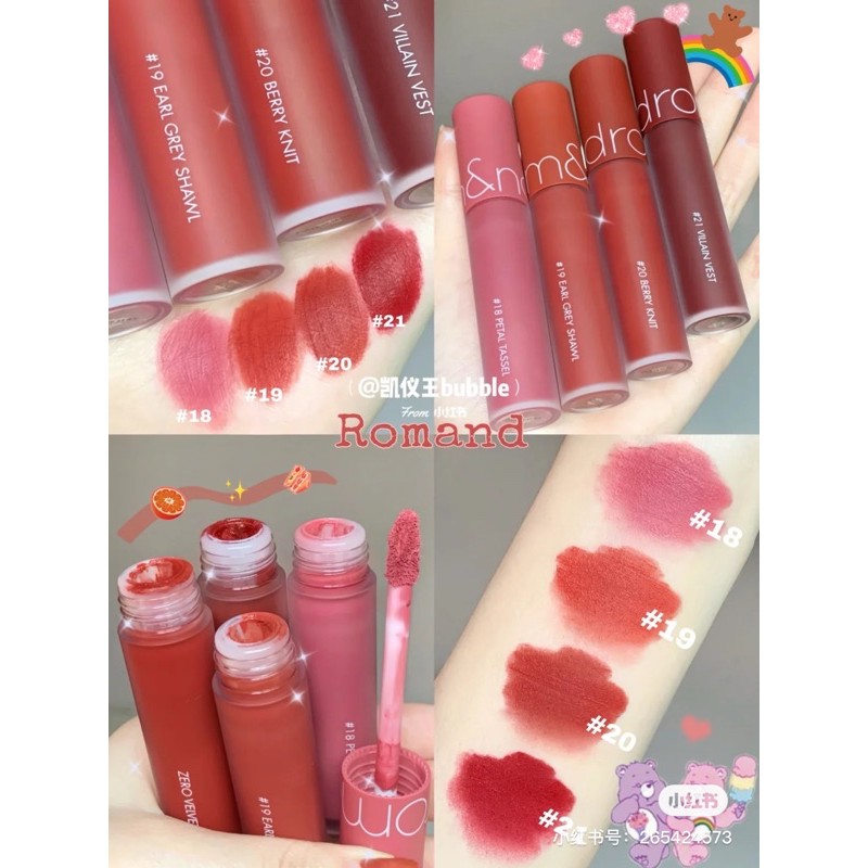 ✨SON KEM LÌ ROMAND CÁC LOẠI✨ Romand Zero/ Romand See Through/ Romand Hanbok/ Romand Milk Tea/ Romand Vintage Filter | BigBuy360 - bigbuy360.vn