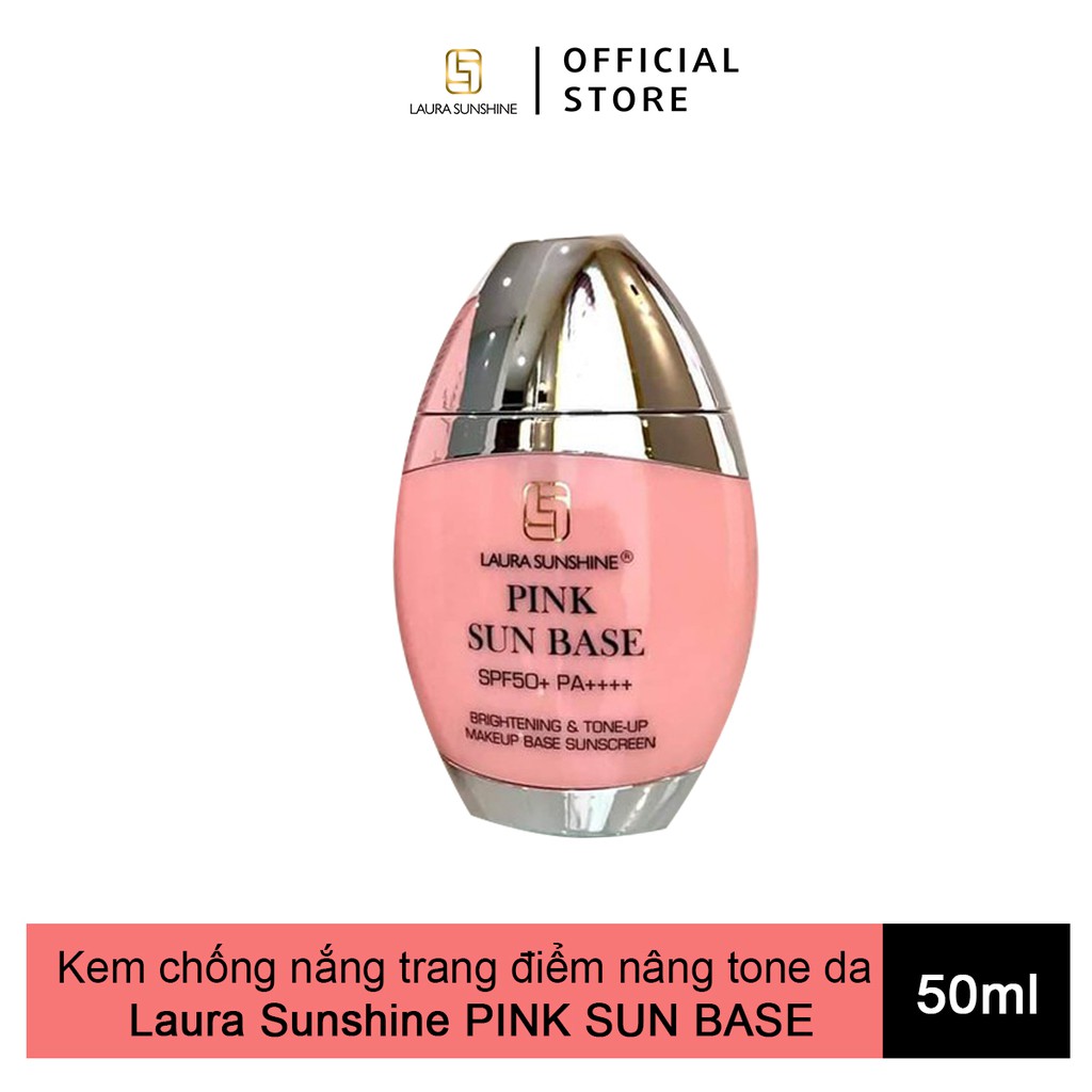 Kem chống nắng trang điểm nâng tone da Laura Sunshine Pink Sun Base Nhật Kim Anh SPF50+ 50ml
