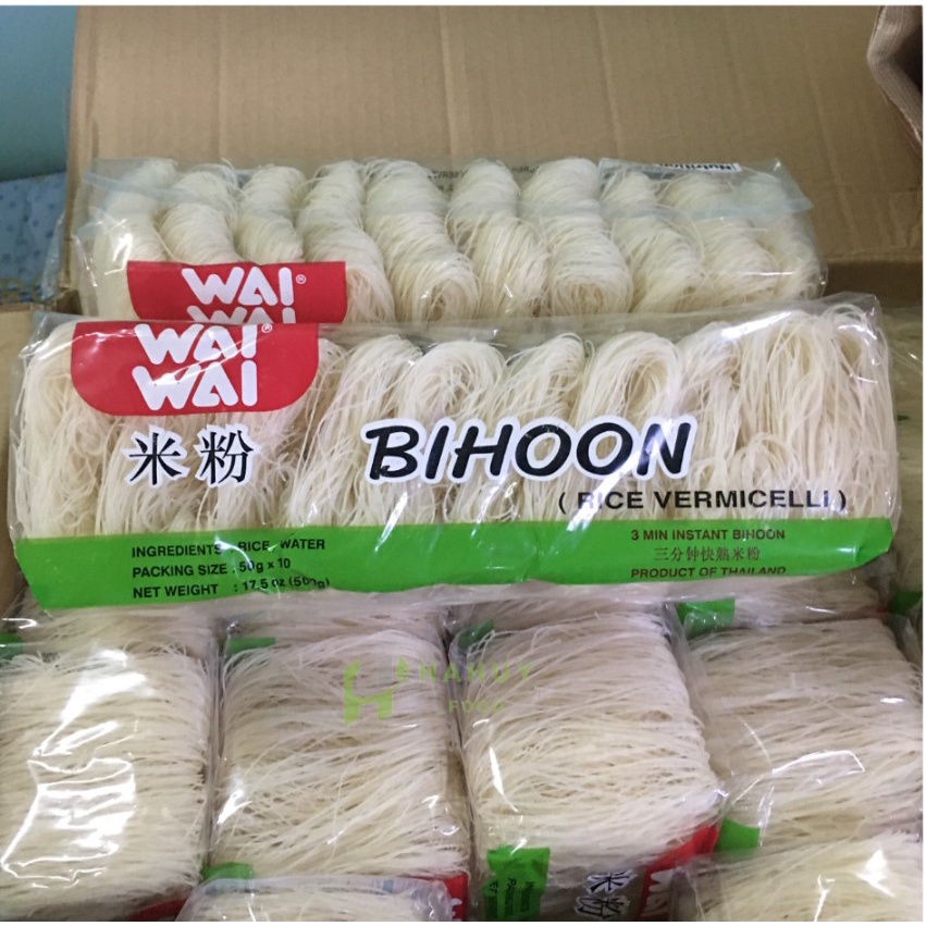 Bún Gạo Khô Wai Wai 500G - Nhãn Đỏ/Nhãn Xanh Chính Hãng Thái Lan