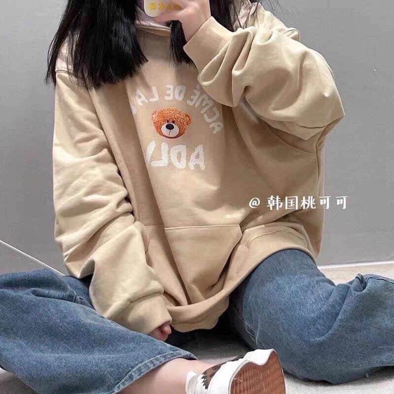 Áo HOOODIE nữ_Áo nỉ hoodie gấu đủ màu from thụng Unisex_Áo nỉ tay bồng Ulzzang(ảnh thật) | BigBuy360 - bigbuy360.vn