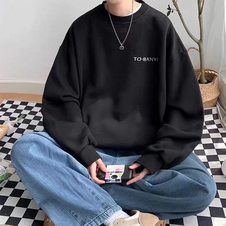 Áo sweater màu áo sweater trơn  in họa tiết áo sweater form rộng thời trang áo nỉ sweater nữ Hàn Quốc trẻ trung áo len nam nữ