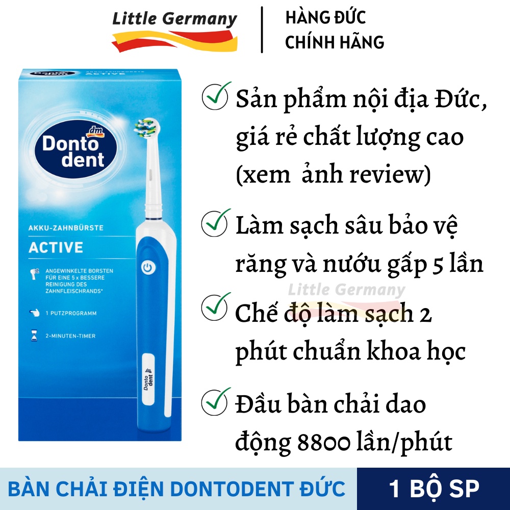 Bàn Chải Điện Dontodent Active - Làm sạch sâu gấp 5 lần - Hàng nội địa Đức