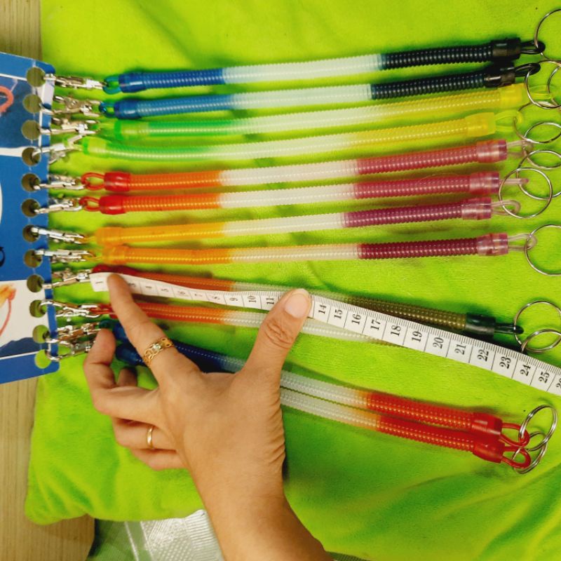 Móc khóa lò xo xoắn dẻo 3 màu (19cm/28cm/32cm)