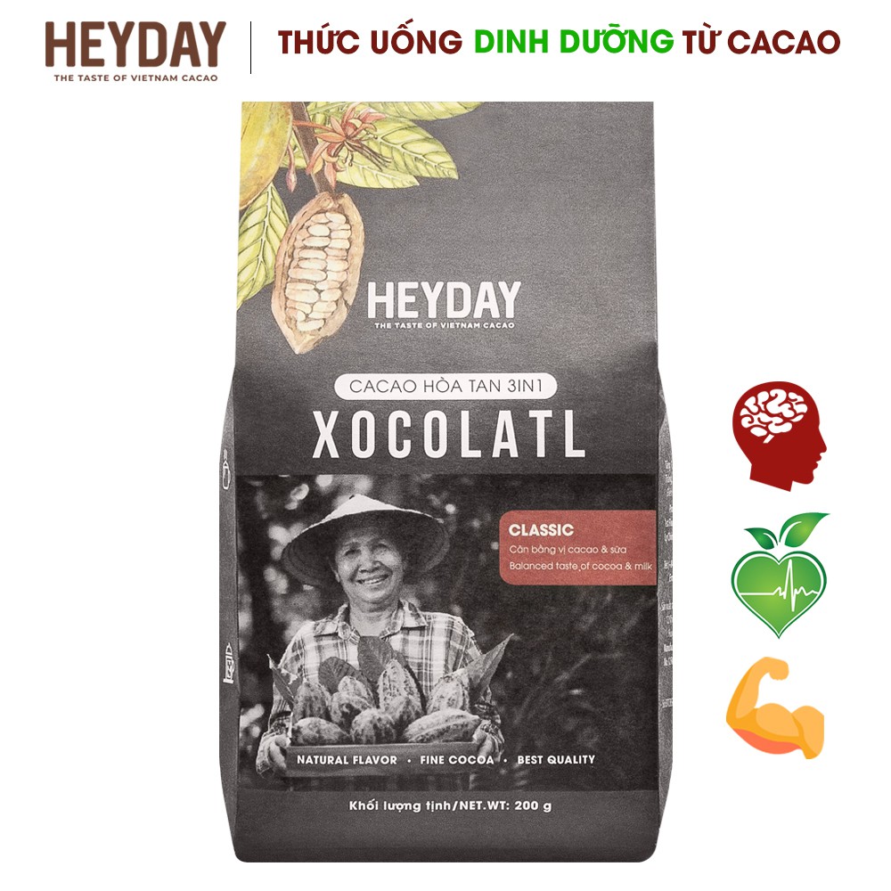 [Tặng 1 túi Xocolatl 200g] 1kg bột cacao nguyên chất thượng hạng Origin tặng 1 túi Xocolatl 200g - Heyday Cacao