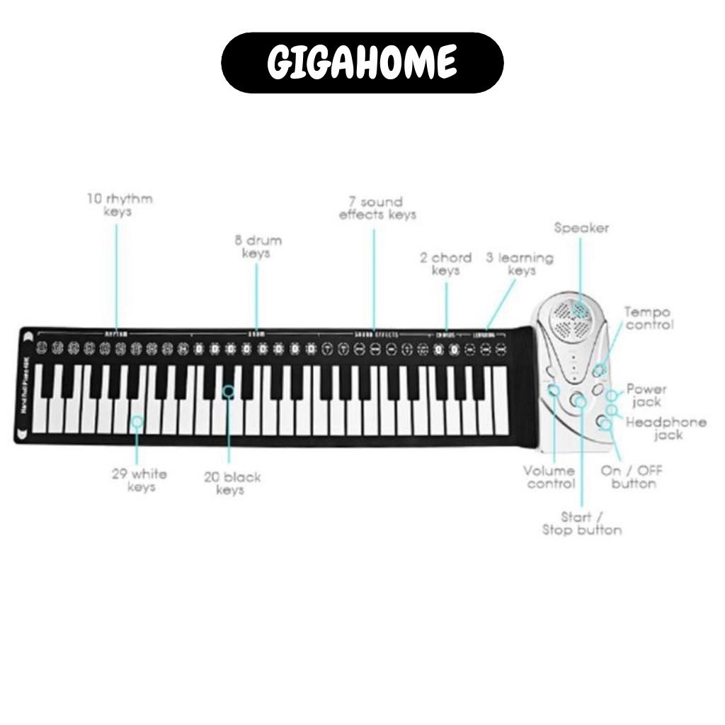 Đàn Piano Điện Tử GIGAHOME Bàn Phím Đàn Piano Dạng Cuộn 49 Phím Tiện Lợi, Linh Hoạt 9329