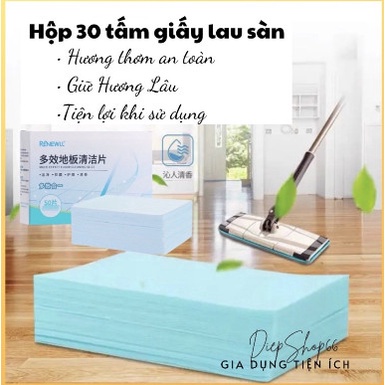 Giấy lau sàn nhà hòa tan, tẩy sạch vết bẩn, diệt khuẩn, hương thơm tự nhiên.(gói 30 miếng )