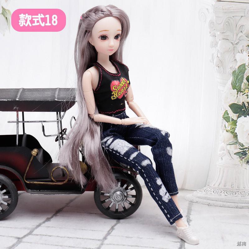 ✑✁Bộ công chúa búp bê Barbie 30cm mô phỏng 3D mắt duy nhất món quà sinh nhật bjd cô gái đồ chơi