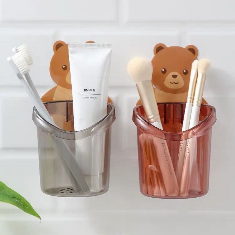 Giá Đỡ Bàn Chải Đánh Răng Gắn Tường Hình Gấu Dễ Thương