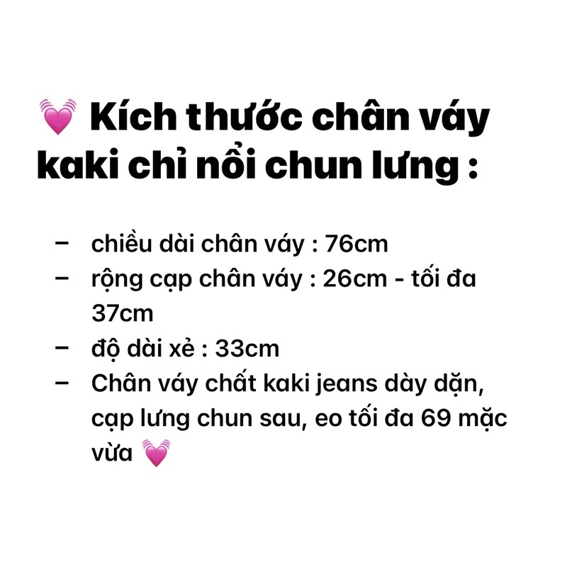 Chân váy kaki chỉ nổi chun lưng (ảnh thật shop chụp kèm video)